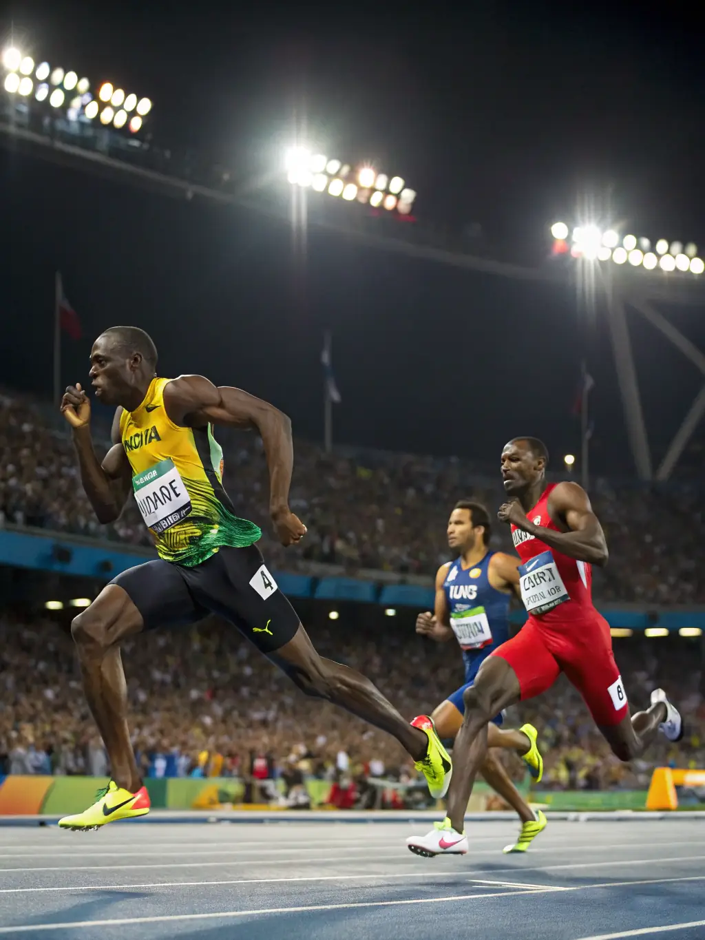 A group of students running track and field, demonstrating speed, endurance, and determination.